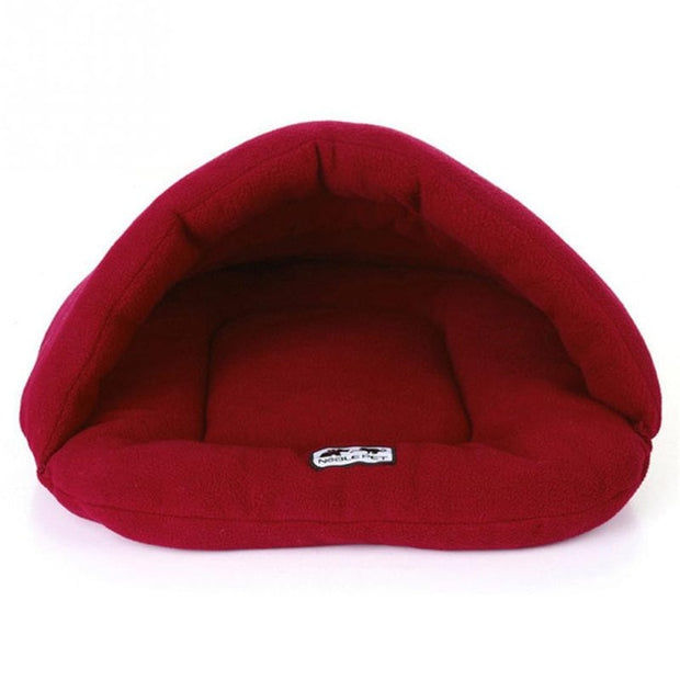 Soft Fleece Pet Cave Bed - Ideal for Cats and Small Dogs