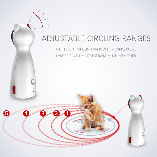 Interactive Smart Teasing LED Laser for Cats - Automatic and Manual Modes - Paw-Mart